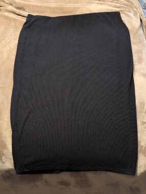 torrid Black Rib Knit Midi Skirt Elastic Waistband Size 0 (12)